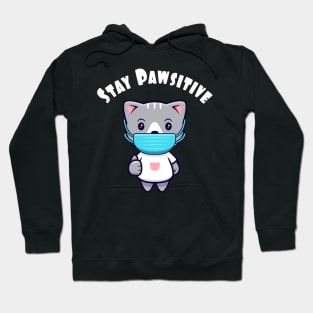 Cute Kawaii Cat Face Mask Pawsitive Kitty Hoodie